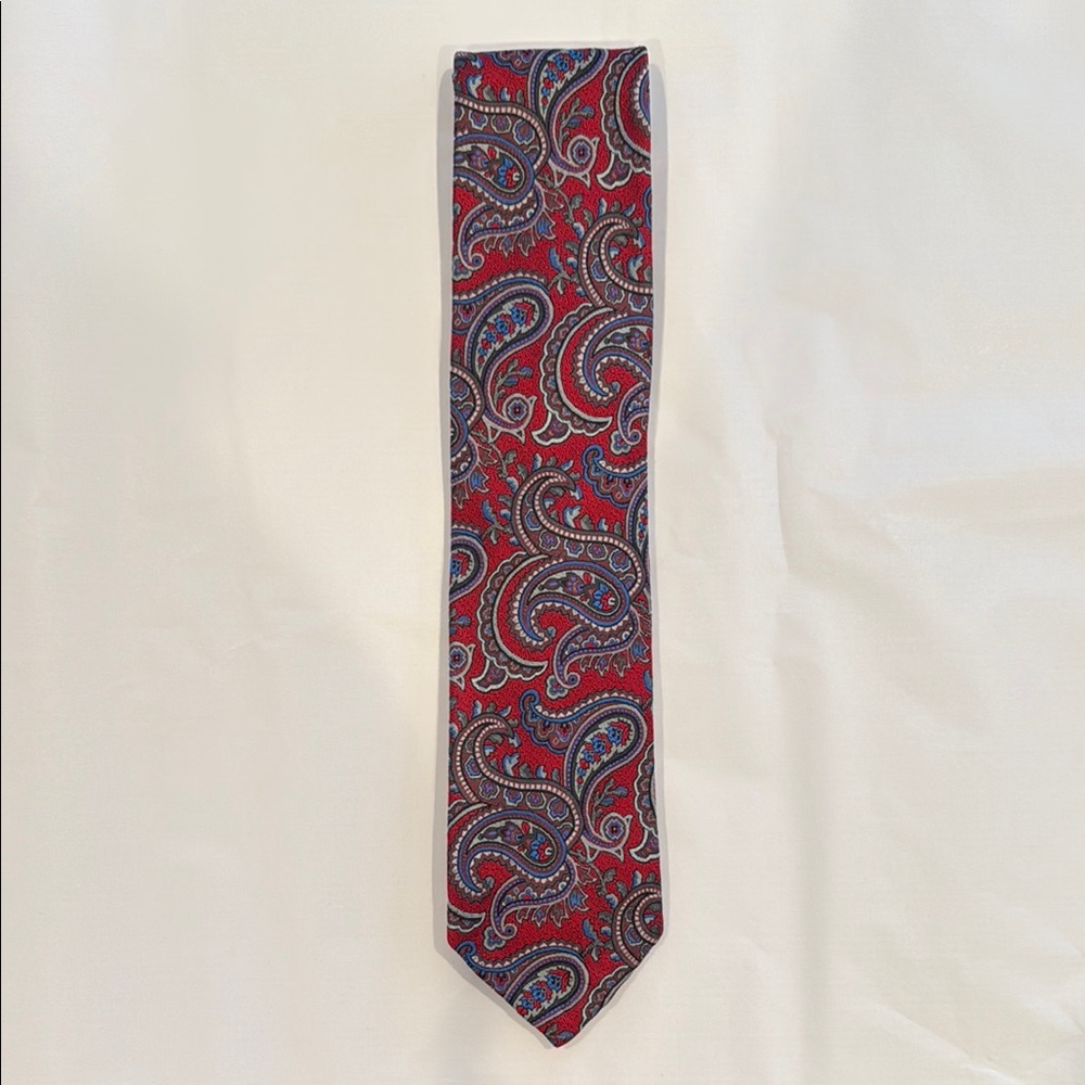 Robert Talbott Seven Fold Red and Blue Paisley Tie